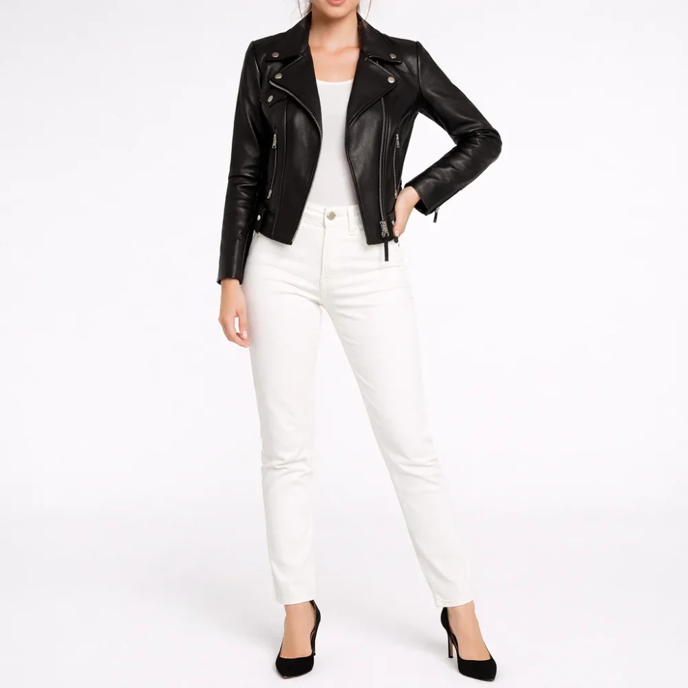 VICTORIA Black Leather Jacket For Women