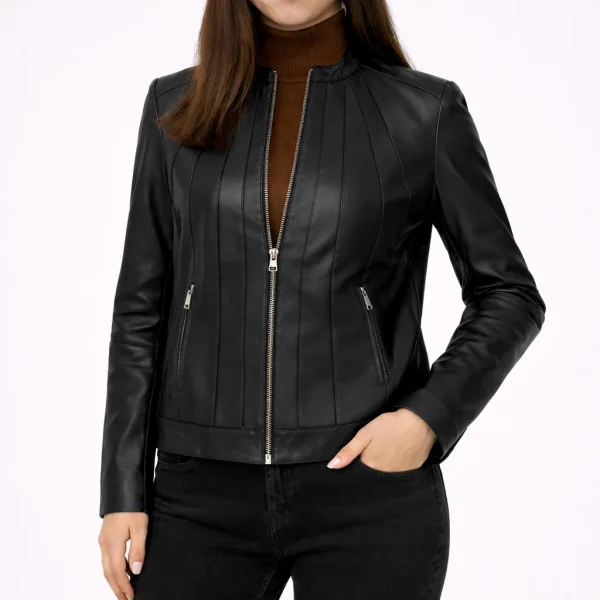 VIPER Black Leather Jacket For Women