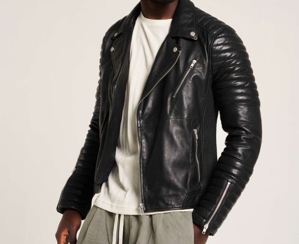 NITRO Mens Leather Biker Jacket