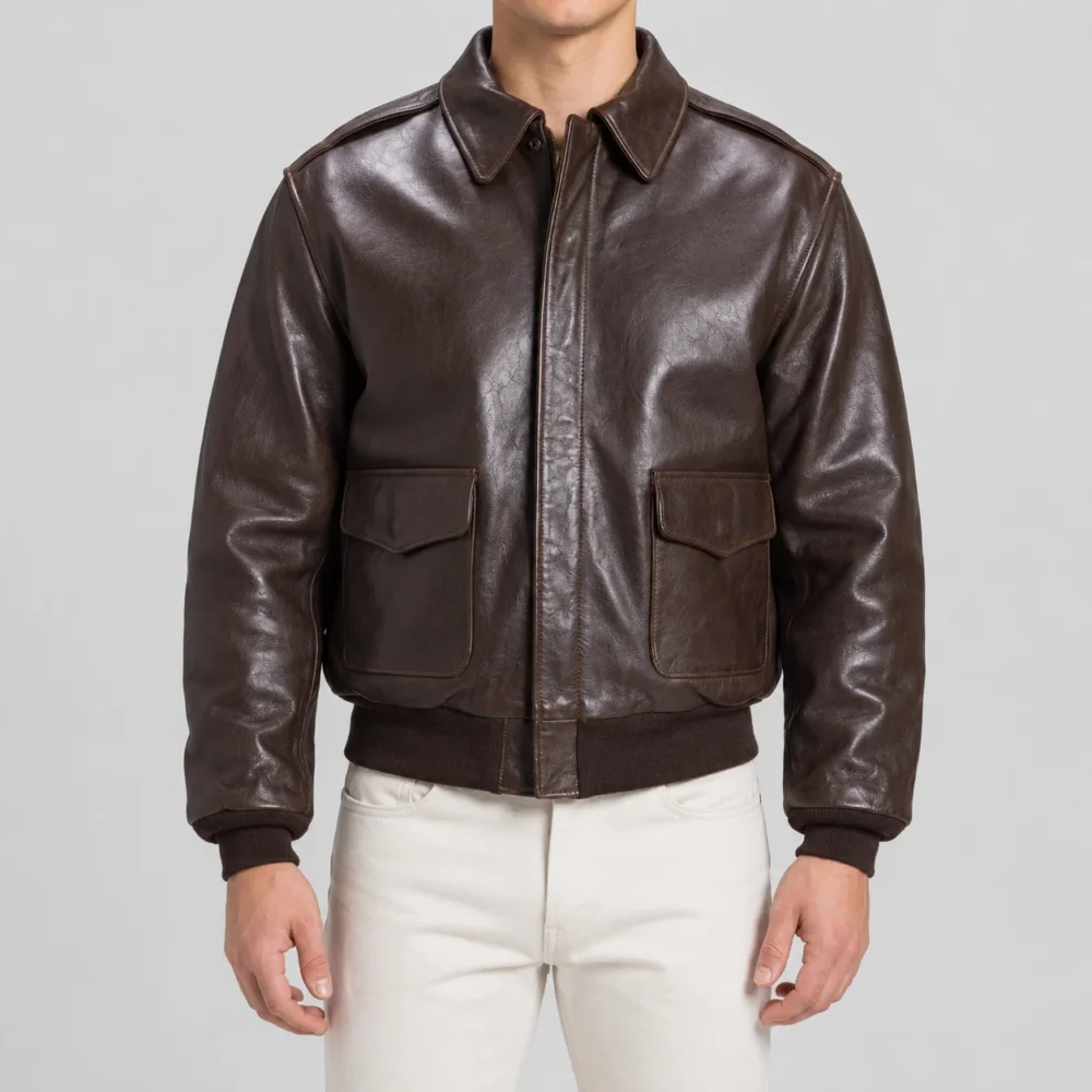 a2-leather-flight-jacket-Brown-Bomber-jacket