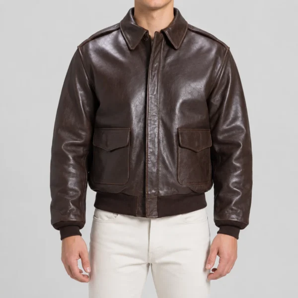 a2-leather-flight-jacket-Brown-Bomber-jacket
