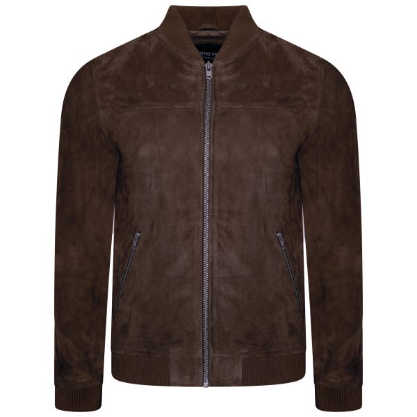Heritage Brown Suede Bomber Jacket