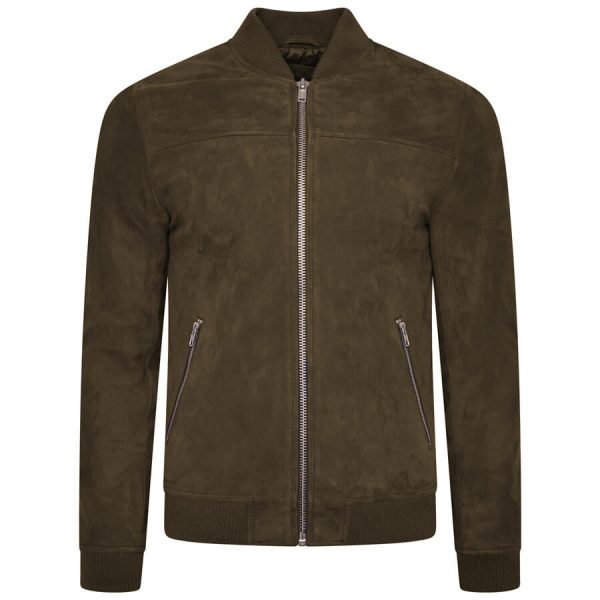 Fine Milled Leather Bomber Jacket for men