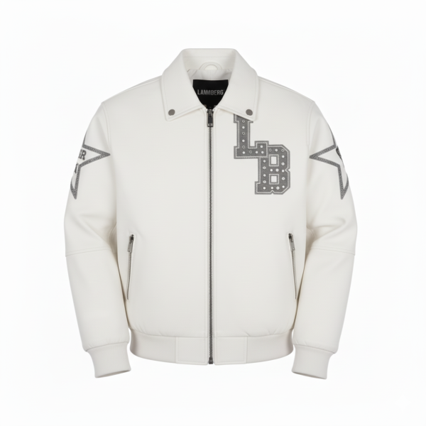 lammberg Emvrolux White Leather Jacket