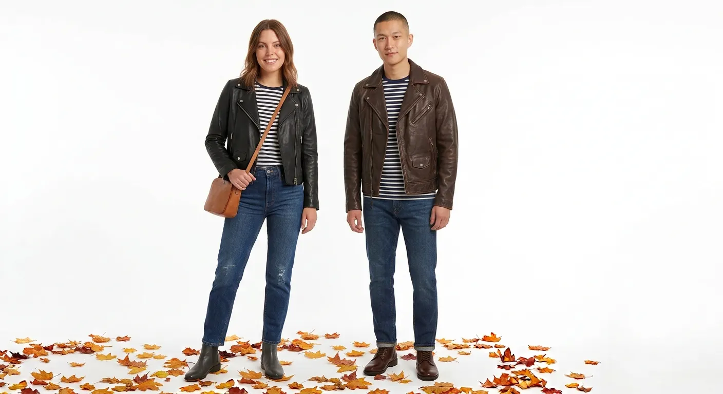 layered-black-leather-jackets-men-women-autumn-outfi