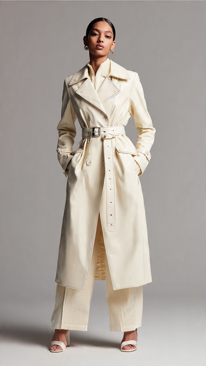 off white trench coat for women