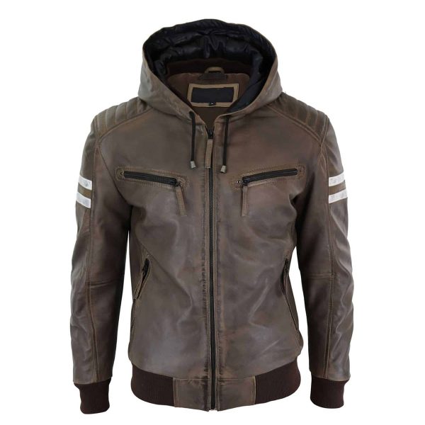 SABLE Brown Leather Jacket For Men