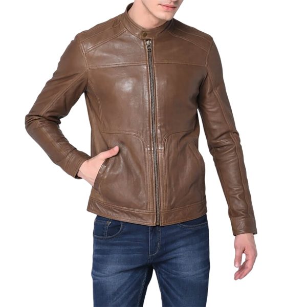 APEX Brown Leather Jacket For Men