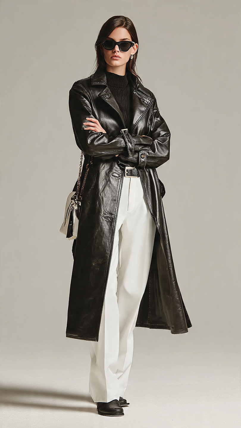 women black trench coat